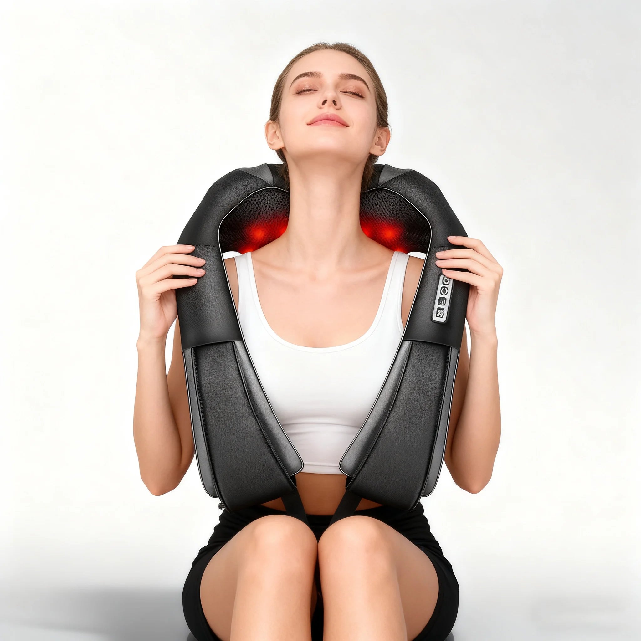 Masajeador Cervical con Luz Roja Infrarroja y Calor — Cuello, Espalda y Cintura