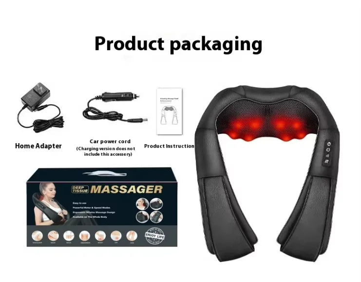 Masajeador Cervical con Luz Roja Infrarroja y Calor — Cuello, Espalda y Cintura